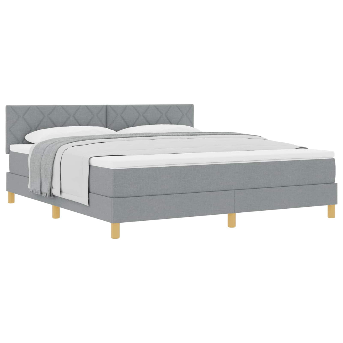 Boxspringbed met kussen Lichtgrijs 180 x 200 cm Stof