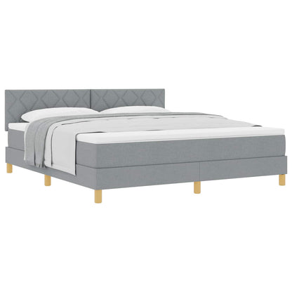 Boxspringbed met kussen Lichtgrijs 180 x 200 cm Stof