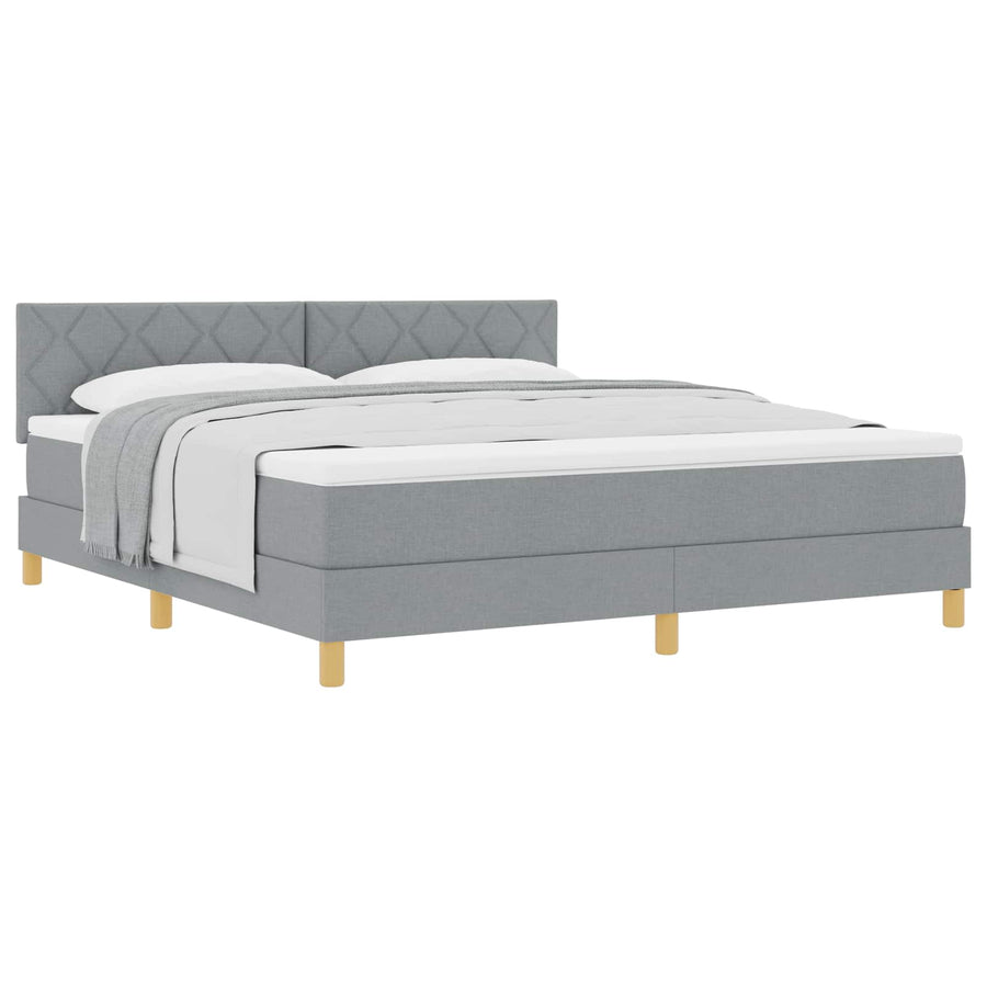 Boxspringbed met kussen Lichtgrijs 180 x 200 cm Stof