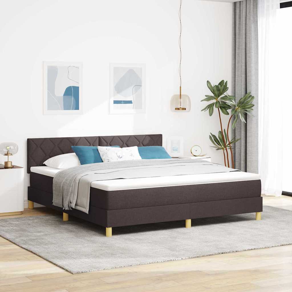 Boxspringbed met kussen Donkerbruin 180 x 200 cm Stof