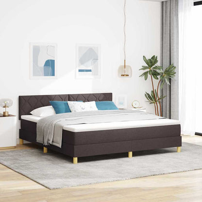 Boxspringbed met kussen Donkerbruin 180 x 200 cm Stof
