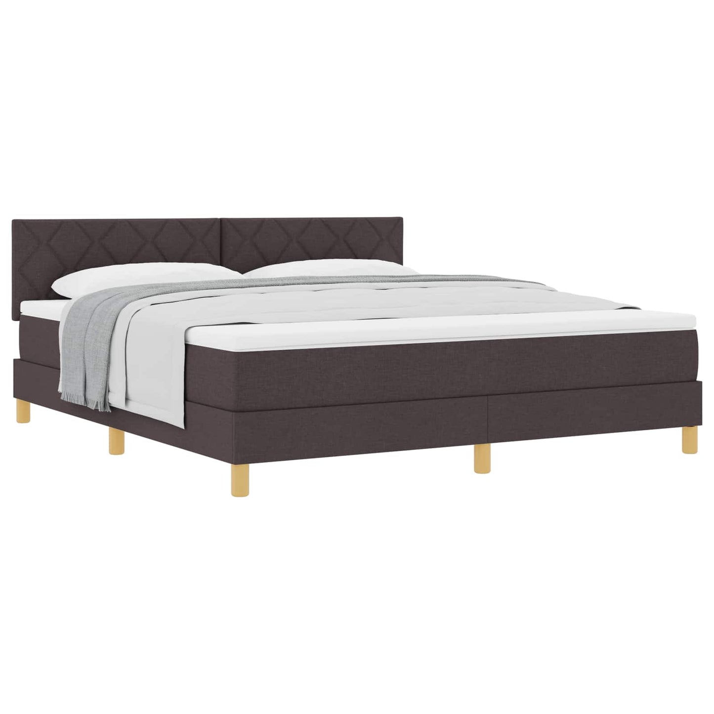 Boxspringbed met kussen Donkerbruin 180 x 200 cm Stof