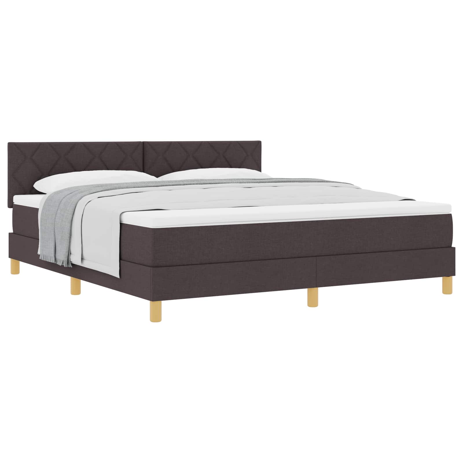 Boxspringbed met kussen Donkerbruin 180 x 200 cm Stof