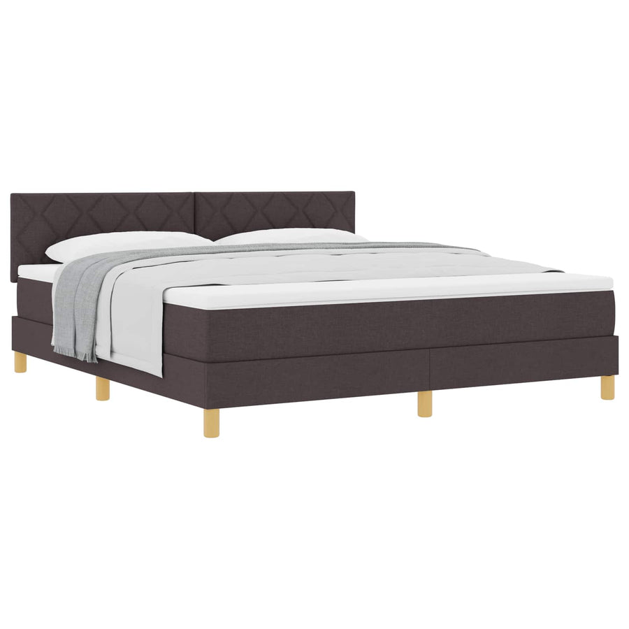 Boxspringbed met kussen Donkerbruin 180 x 200 cm Stof