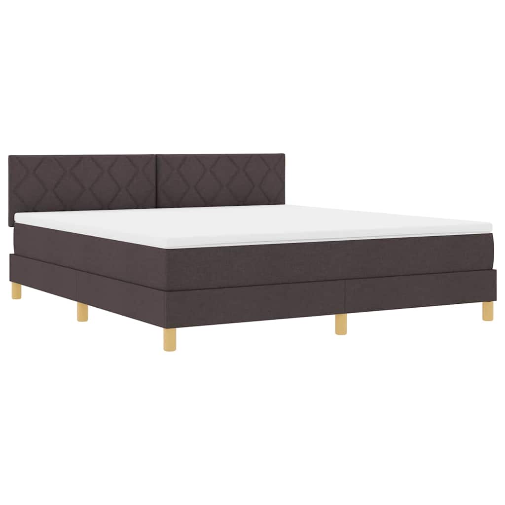 Boxspringbed met kussen Donkerbruin 180 x 200 cm Stof