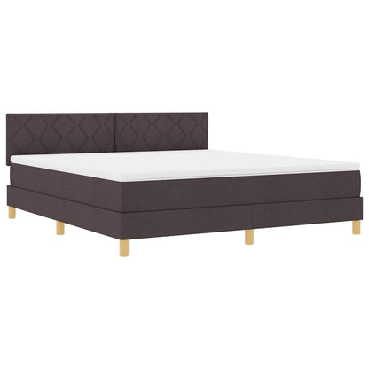Boxspringbed met kussen Donkerbruin 180 x 200 cm Stof