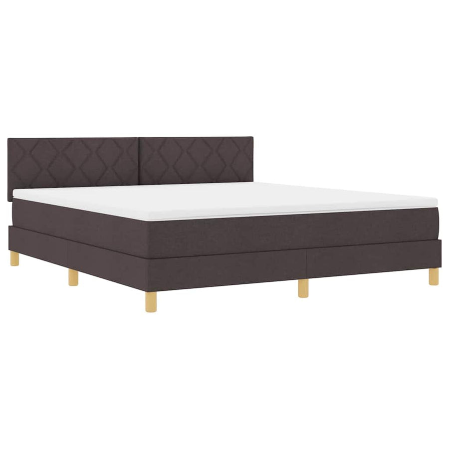 Boxspringbed met kussen Donkerbruin 180 x 200 cm Stof