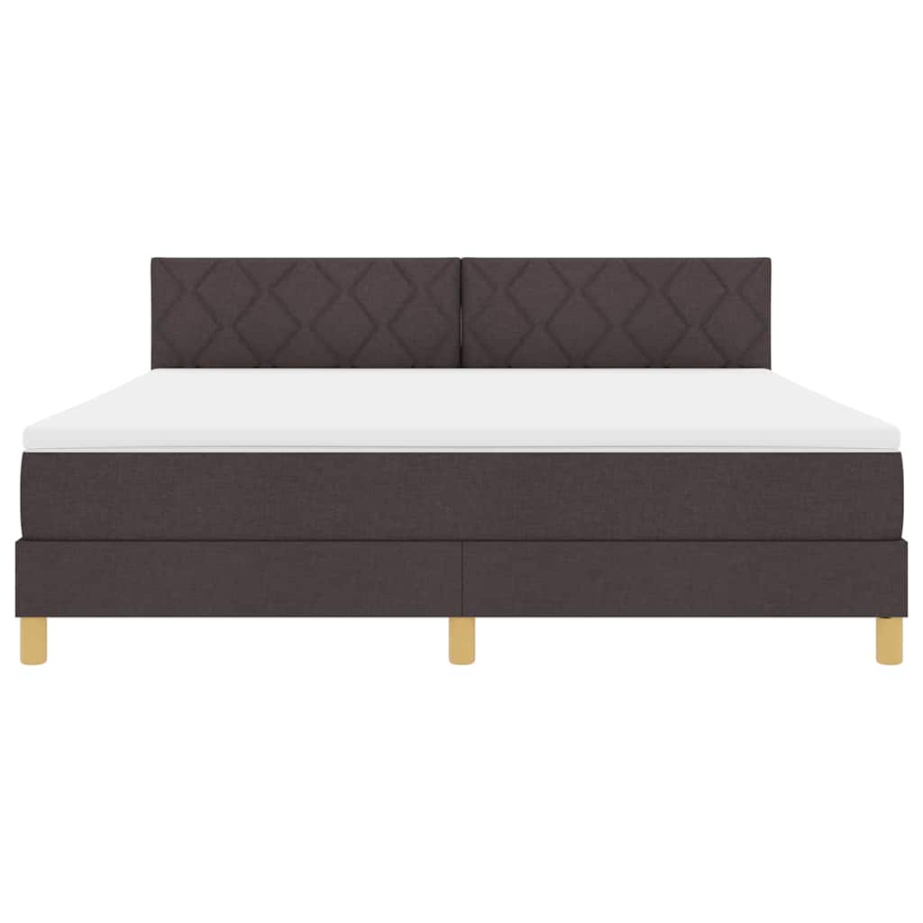 Boxspringbed met kussen Donkerbruin 180 x 200 cm Stof