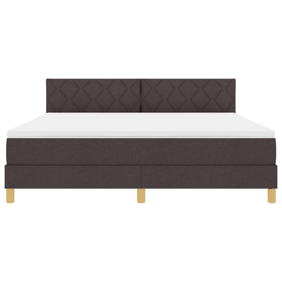 Boxspringbed met kussen Donkerbruin 180 x 200 cm Stof