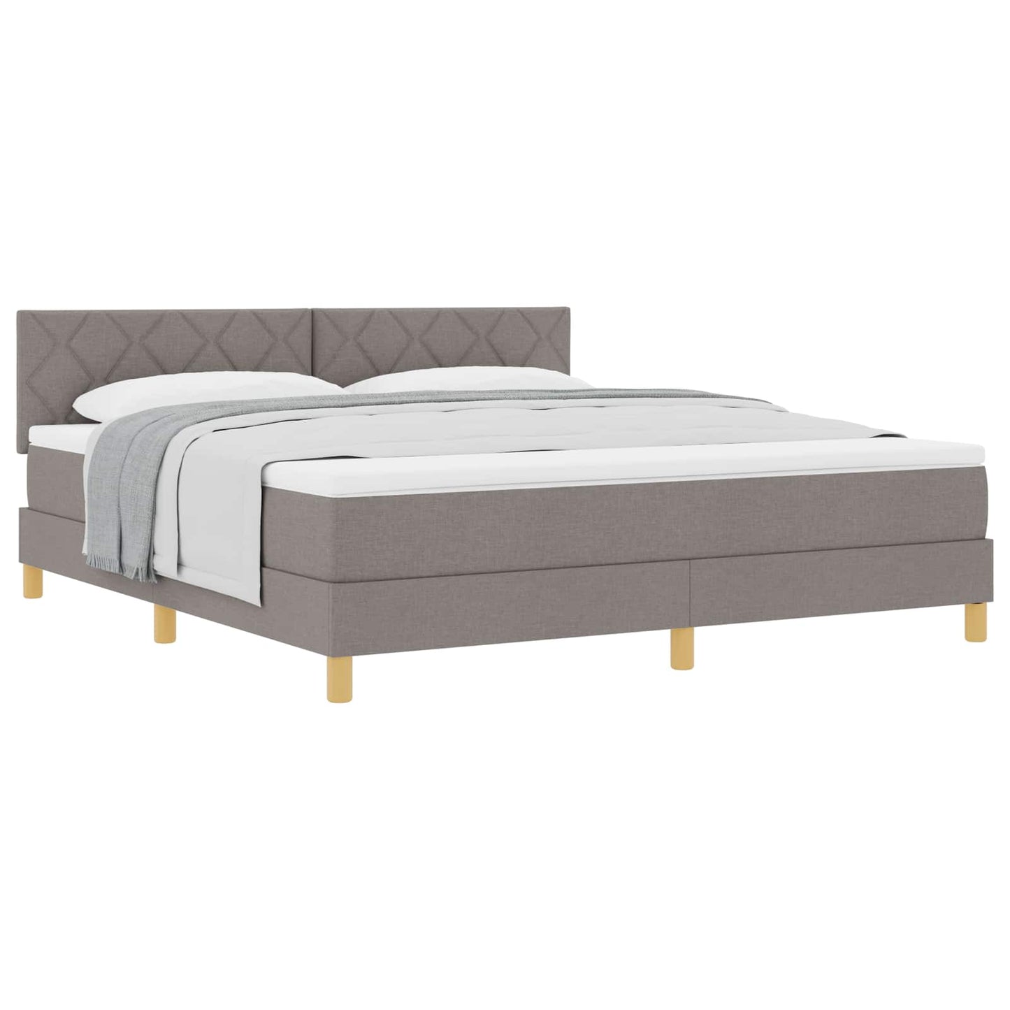 Boxspringbed met kussen met hoofdeinde Taupe 180 x 200 cm Stof