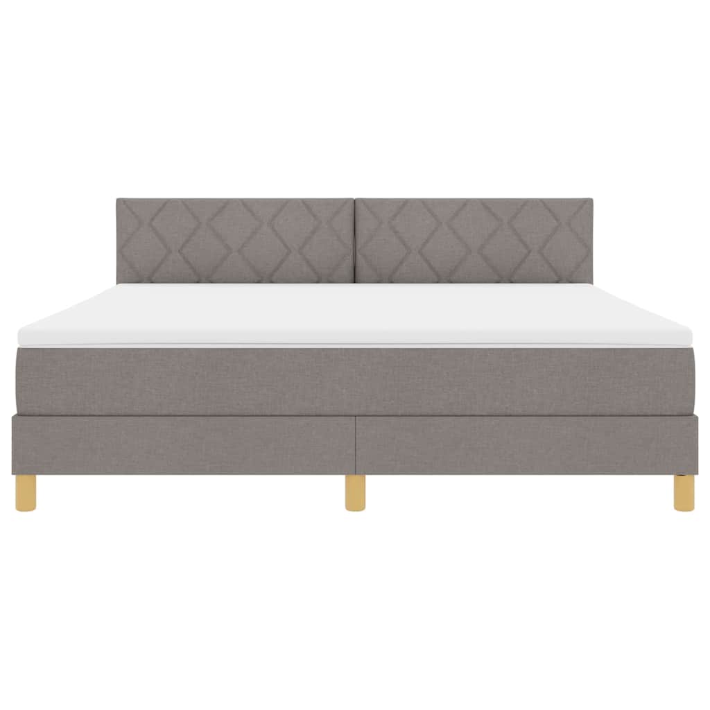 Boxspringbed met kussen met hoofdeinde Taupe 180 x 200 cm Stof