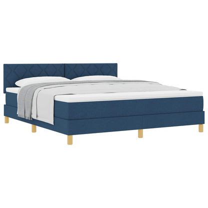 Boxspringbed met kussen met hoofdeinde Blauw 180 x 200 cm Stof