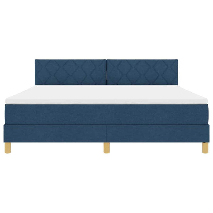 Boxspringbed met kussen met hoofdeinde Blauw 180 x 200 cm Stof