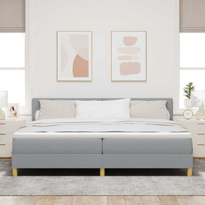 Boxspringbed met matras Lichtgrijs 200 x 200 cm Stof