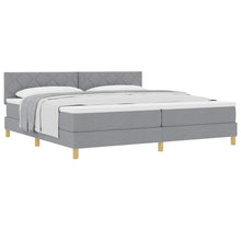 Boxspringbed met matras Lichtgrijs 200 x 200 cm Stof