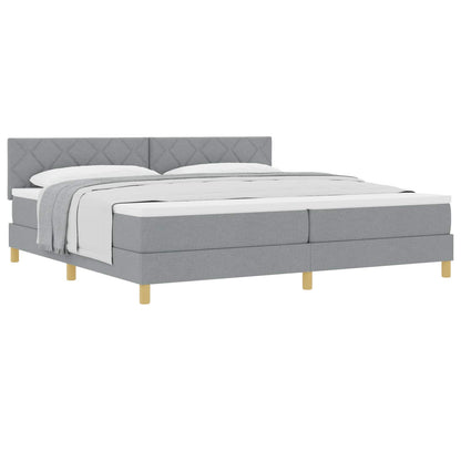 Boxspringbed met matras Lichtgrijs 200 x 200 cm Stof