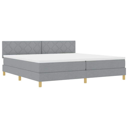 Boxspringbed met matras Lichtgrijs 200 x 200 cm Stof