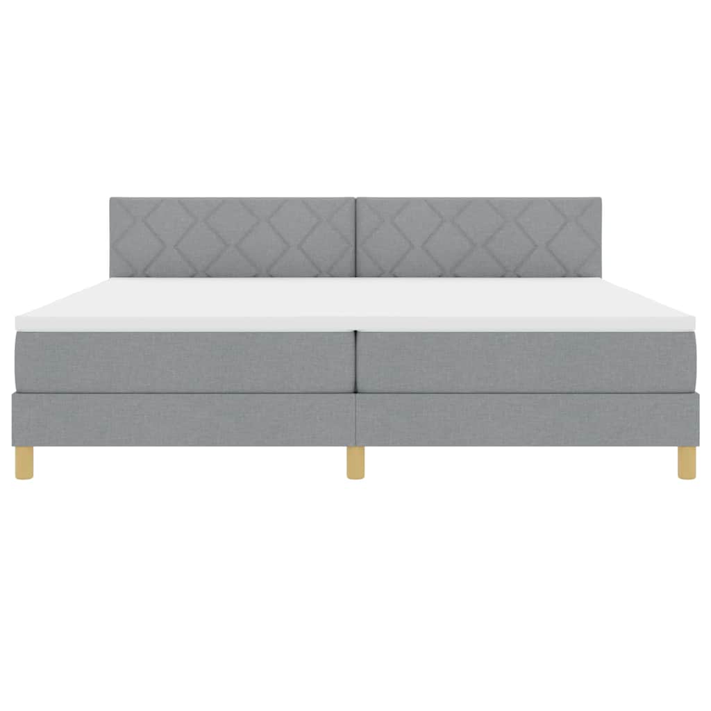 Boxspringbed met matras Lichtgrijs 200 x 200 cm Stof