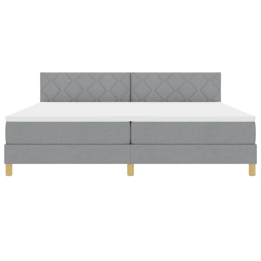 Boxspringbed met matras Lichtgrijs 200 x 200 cm Stof