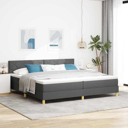 Boxspringbed met matras Donkergrijs 200 x 200 cm Stof
