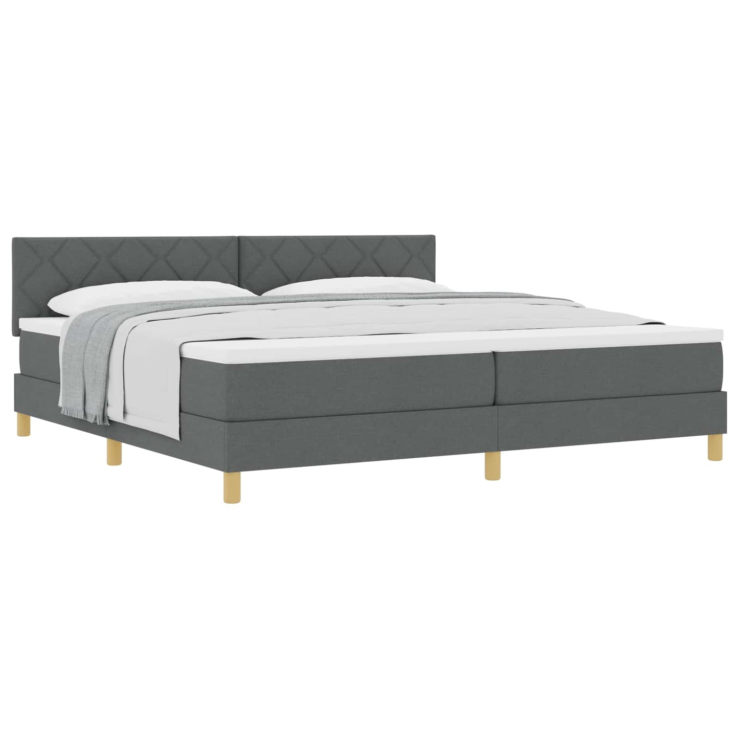 Boxspringbed met matras Donkergrijs 200 x 200 cm Stof