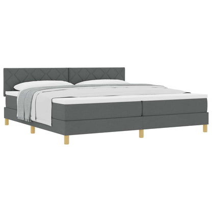Boxspringbed met matras Donkergrijs 200 x 200 cm Stof