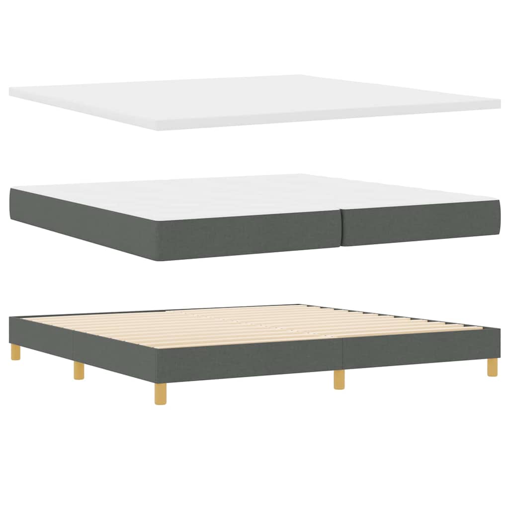 Boxspringbed met matras Donkergrijs 200 x 200 cm Stof