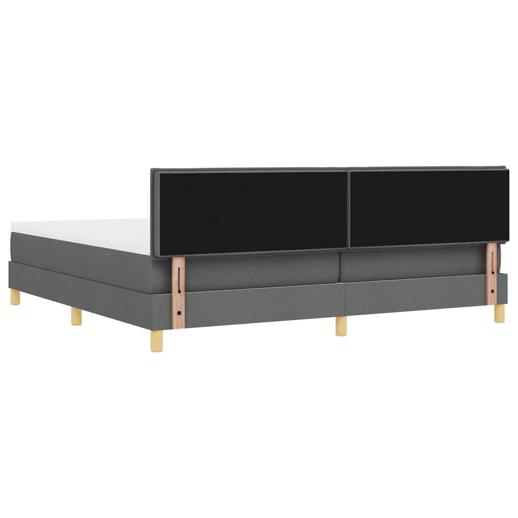 Boxspringbed met matras Donkergrijs 200 x 200 cm Stof
