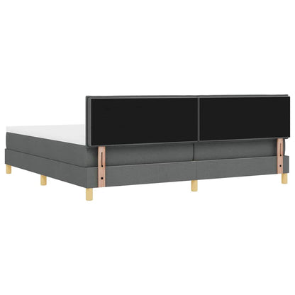 Boxspringbed met matras Donkergrijs 200 x 200 cm Stof