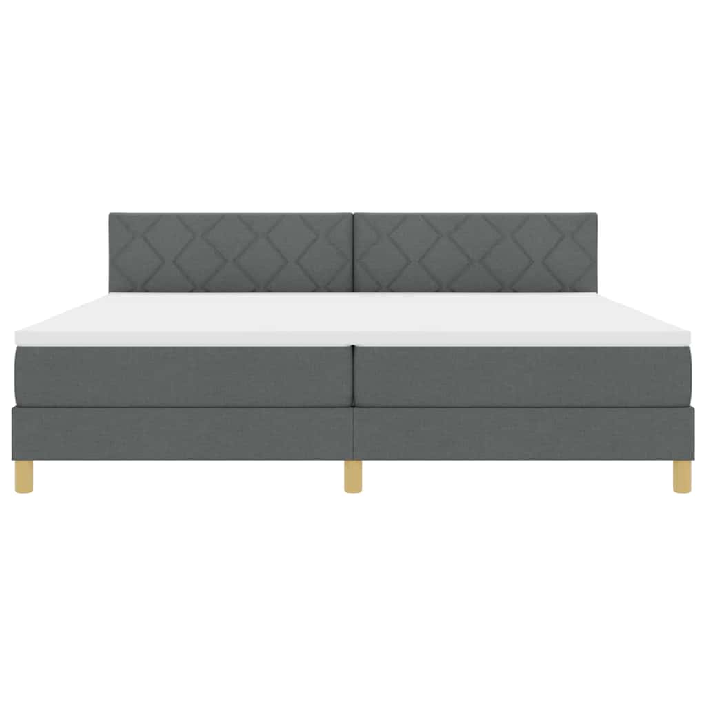 Boxspringbed met matras Donkergrijs 200 x 200 cm Stof