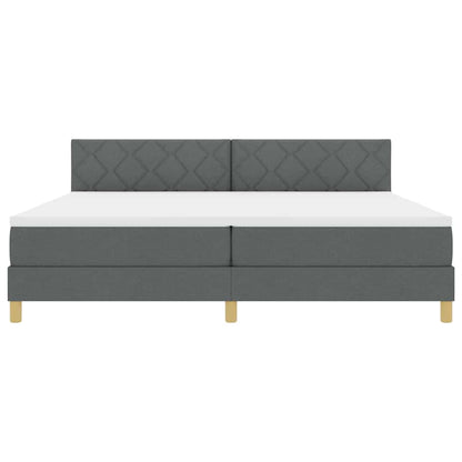 Boxspringbed met matras Donkergrijs 200 x 200 cm Stof