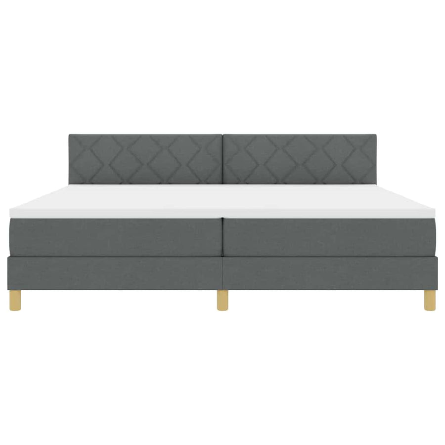 Boxspringbed met matras Donkergrijs 200 x 200 cm Stof