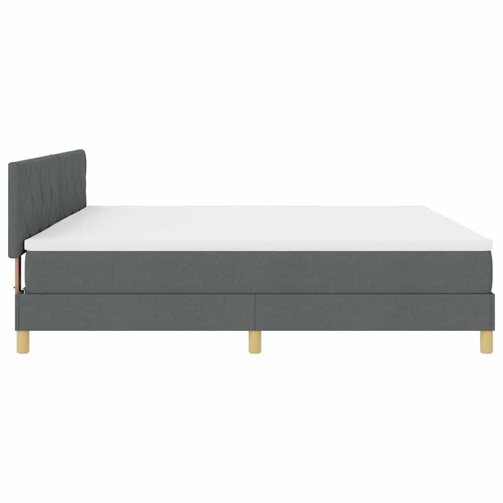Boxspringbed met matras Donkergrijs 200 x 200 cm Stof