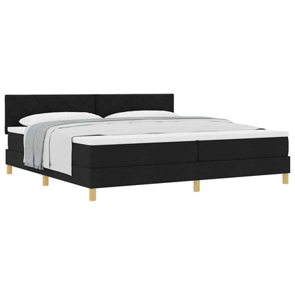 Boxspringbed met matras met matras Zwart 200 x 200 cm Stof