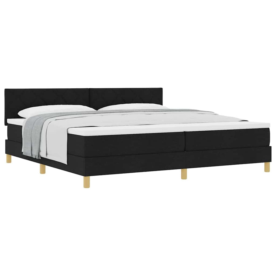 Boxspringbed met matras met matras Zwart 200 x 200 cm Stof