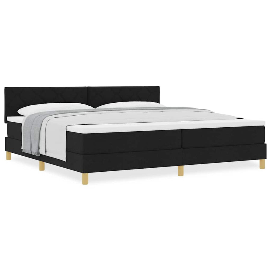Boxspringbed met matras met matras Zwart 200 x 200 cm Stof
