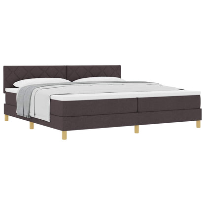 Boxspringbed met matras Donkerbruin 200 x 200 cm Stof