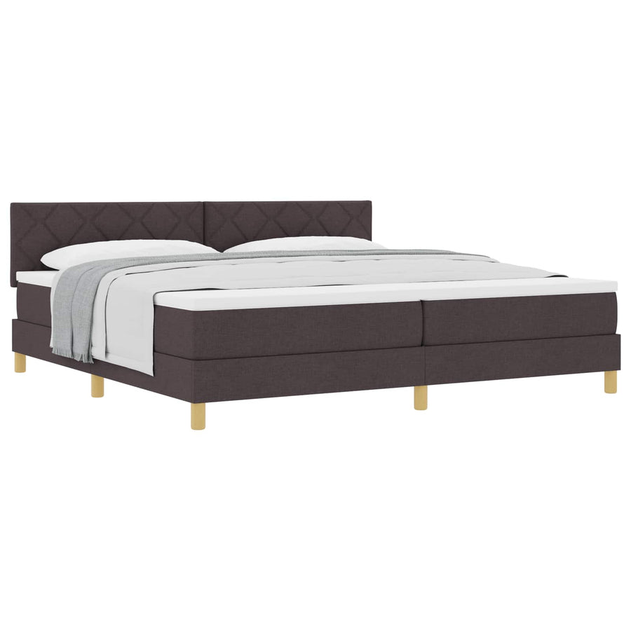 Boxspringbed met matras Donkerbruin 200 x 200 cm Stof