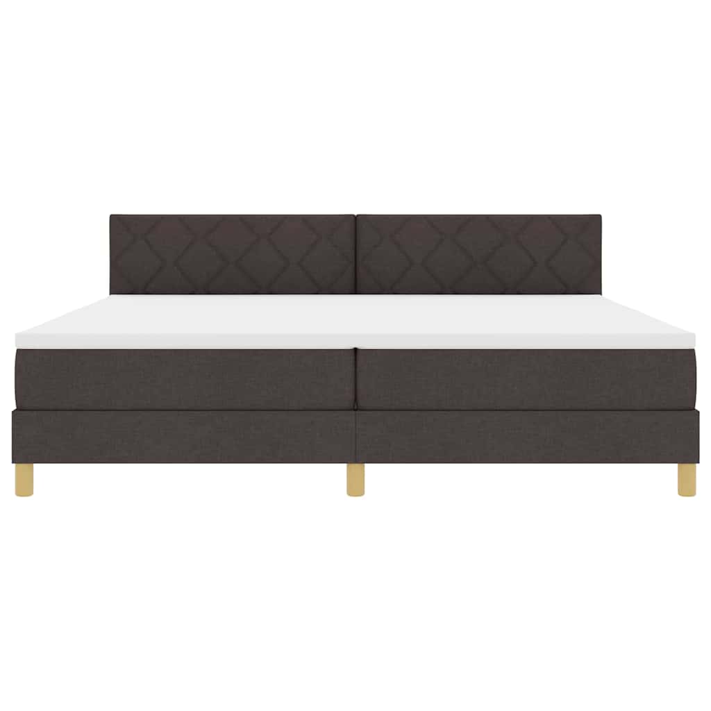 Boxspringbed met matras Donkerbruin 200 x 200 cm Stof