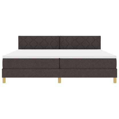 Boxspringbed met matras Donkerbruin 200 x 200 cm Stof