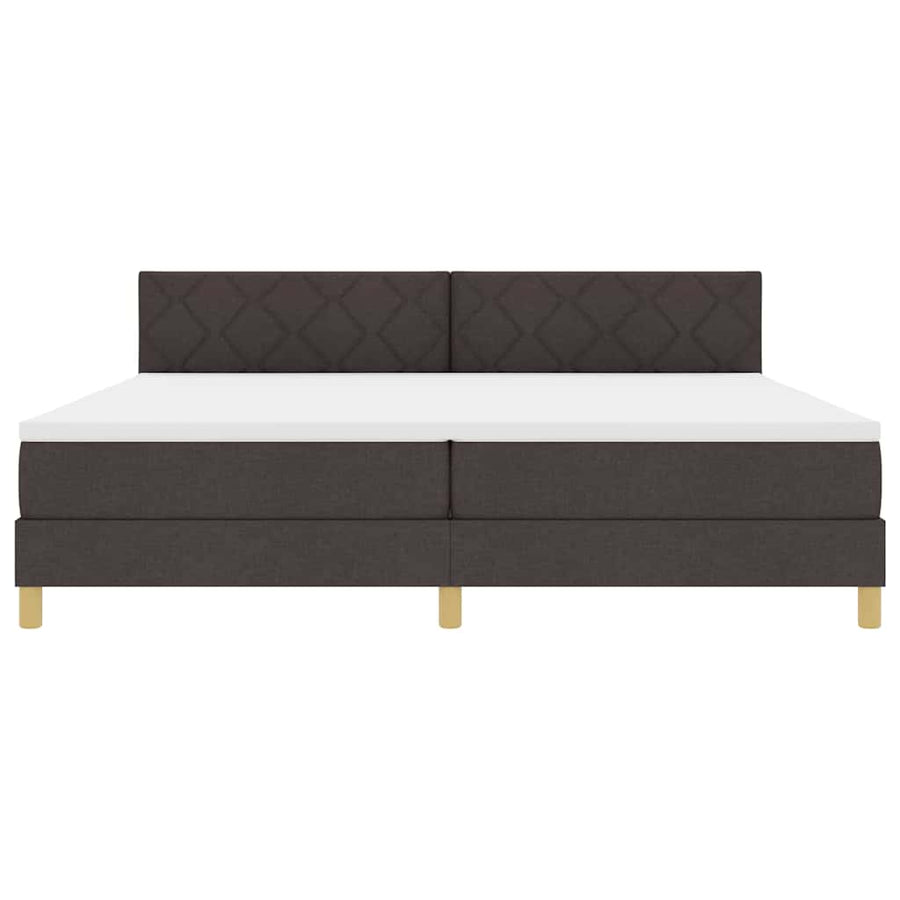 Boxspringbed met matras Donkerbruin 200 x 200 cm Stof