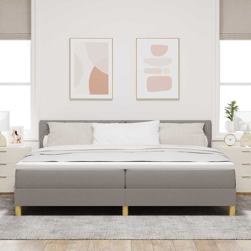 Boxspringbed met kussen met hoofdeinde Taupe 200 x 200 cm Stof
