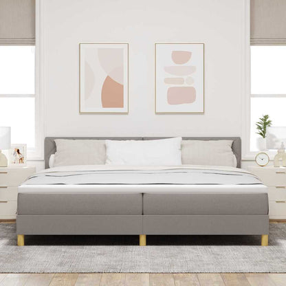 Boxspringbed met kussen met hoofdeinde Taupe 200 x 200 cm Stof