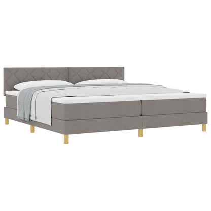 Boxspringbed met kussen met hoofdeinde Taupe 200 x 200 cm Stof
