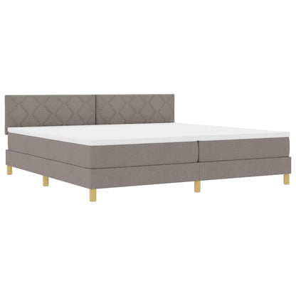 Boxspringbed met kussen met hoofdeinde Taupe 200 x 200 cm Stof