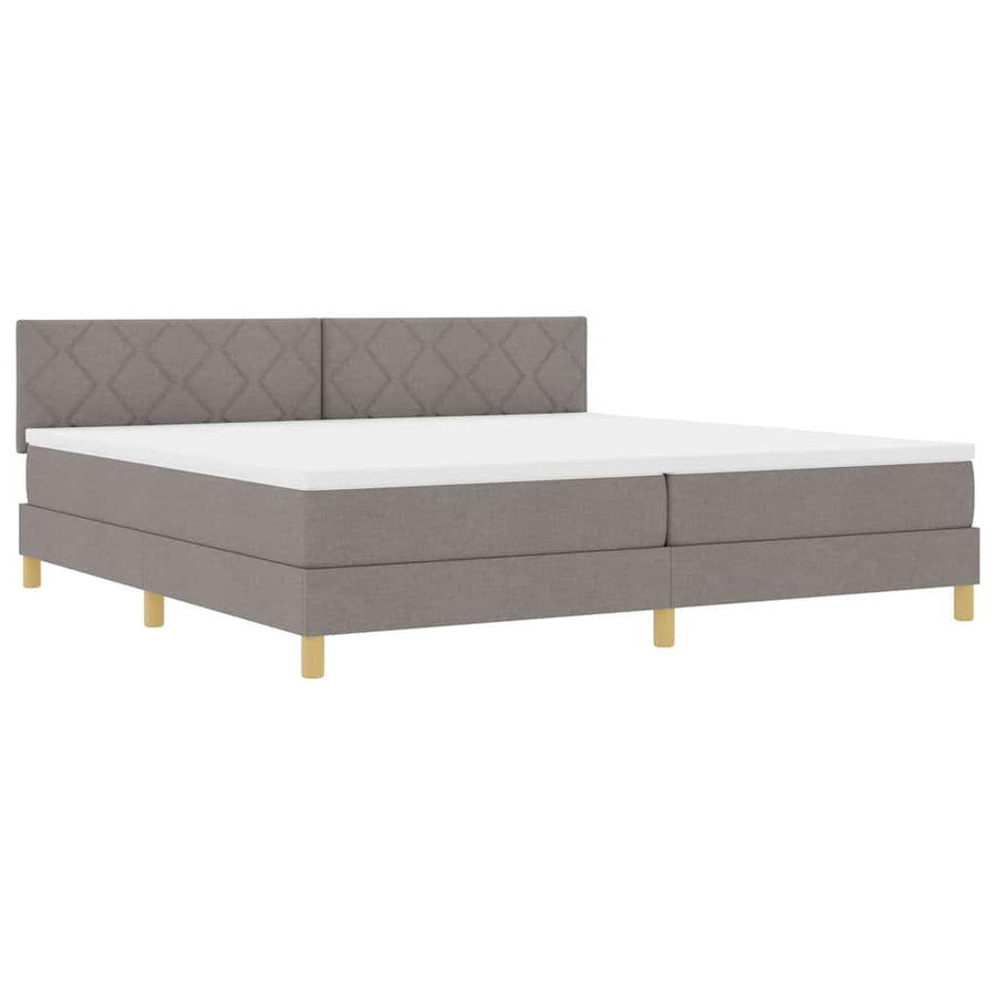 Boxspringbed met kussen met hoofdeinde Taupe 200 x 200 cm Stof