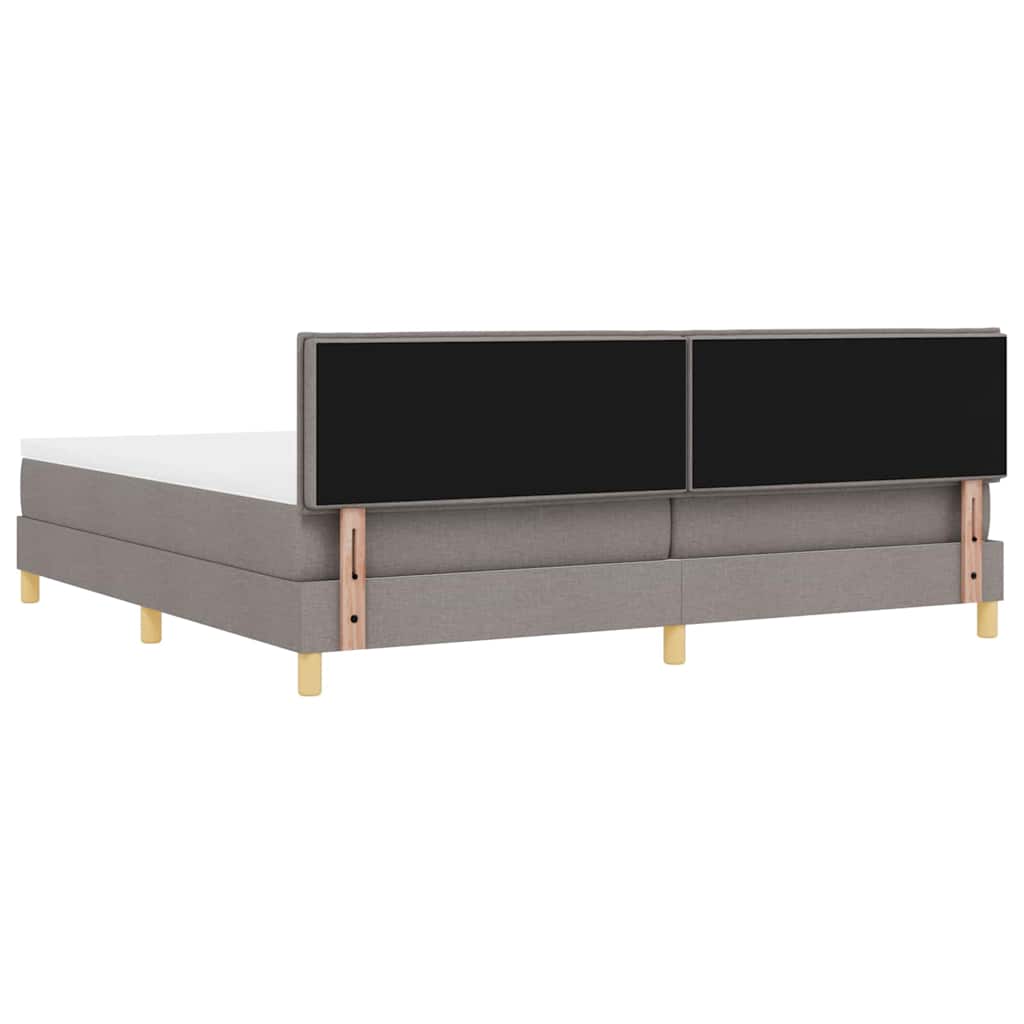 Boxspringbed met kussen met hoofdeinde Taupe 200 x 200 cm Stof