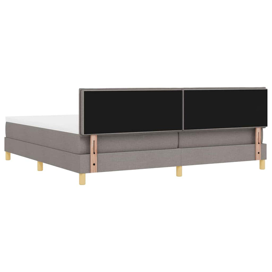 Boxspringbed met kussen met hoofdeinde Taupe 200 x 200 cm Stof