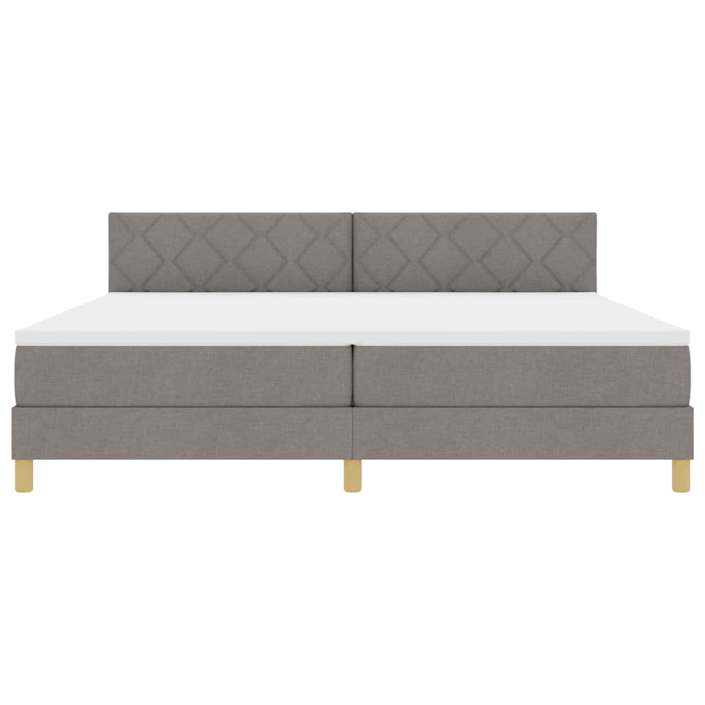 Boxspringbed met kussen met hoofdeinde Taupe 200 x 200 cm Stof