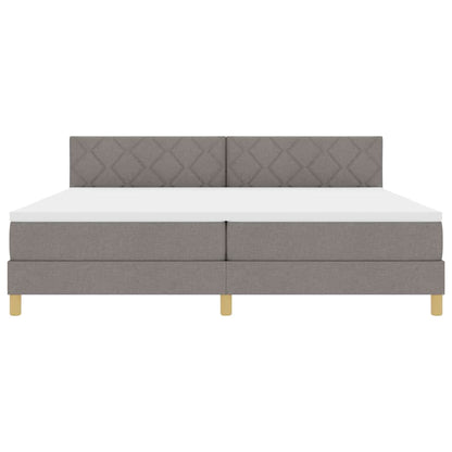 Boxspringbed met kussen met hoofdeinde Taupe 200 x 200 cm Stof